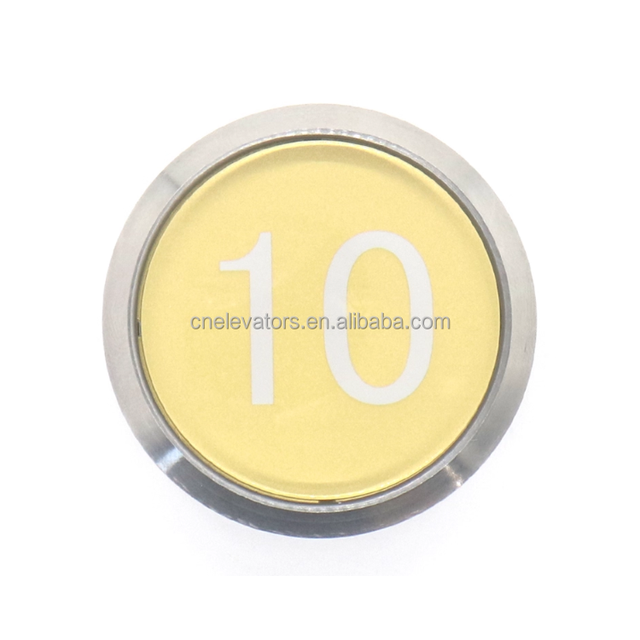 KAN-J081 Round Elevator Push Button With Stainless Steel Black Gold Faceplate Direction and Floor Indicator Button