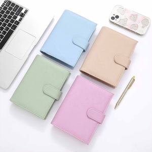 鸿博最畅销的12色金戒指A6卵石皮革预算活页夹规划器，带飞叶可作为办公室组织者礼品 - Product Image 1