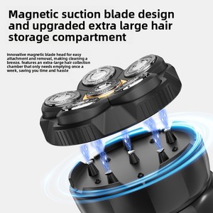 Upgraded <b>Head</b> Shavers for Bald Men Waterproof Dry Wet Rotary <b>Razor</b> Magnetic Detachable Blades Close Smooth Shave - Product Image 2