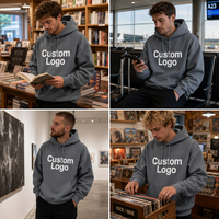 Sweat-shirt à capuche unisexe d'hiver en coton 100% avec capuche réglable et poignets côtelés, personnalisable avec logo, fabrication directe usine, OEM