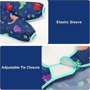 <span class=keywords><strong>Bavoir</strong></span> bébé Aron imperméable à manches longues 6-36 mois, réutilisable, avec poche de récupération, antibactérien, écologique, personnalisable - Product Image 2