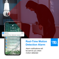 Caméra de sécurité intelligente sans fil WiFi 2MP, caméra ampoule V380 Pro, prend en charge l'alarme de mouvement, E27, installation facile