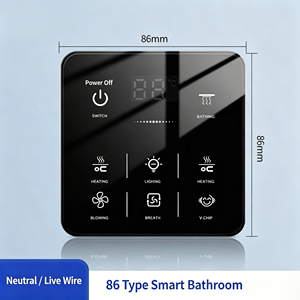 Interrupteur mural tactile 1 bouton YuHe Group en verre trempé Wi-Fi pour commande vocale, application Smart Life, IP20, 10A, 220V, design moderne - Product Image 5