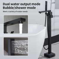 Robinet de baignoire en laiton à haut débit avec finition or rose Design moderne Hôtel Salle de bain Douche Utilisation chaud/froid