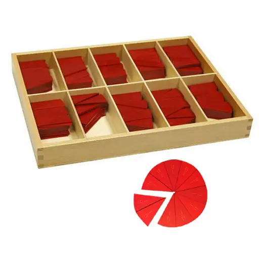 Materiais de matemática montessori, brinquedos educativos para crianças cortadas fração Circles1-10