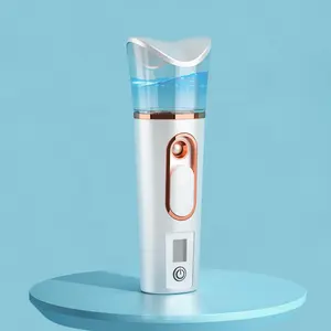 Beauty Gadget Portable Charging Nano Ionic Facial Steamer Electric Mini Facial Steamer Vaporizer with Lamp