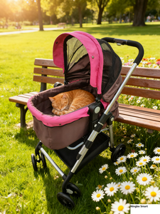 Outdoor Waterproof Lightweight Folding 4-<strong>Wheel</strong> Aluminum Alloy <strong>Pet</strong> Carriage <strong>Trolley</strong> for Small Dogs &amp; Cats-Durable Classic Design - Product Image 6