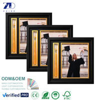 Cadre de diplôme A4, cadre de certificat, cadre photo en acrylique, boîte à ombre pour collage, en bois, vente en gros, cadeau de remise de diplôme personnalisé, décoration 12x12