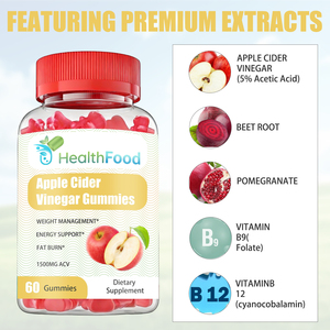Wholesale Custom Apple Cider Vinegar <b>Gummies</b> <b>Gummies</b> <b>Candy</b> Helps Manage Weight Support Metabolic Function - Product Image 3