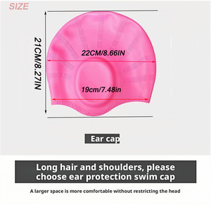 Silicone <strong>Swimming</strong> Cap for Long Hair Women's Waterproof Swim Caps <strong>Ladies</strong> Diving Hood <strong>Hat</strong> for Kids Garras Natacion Casquette - Product Image 2