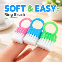 1PC Brosse de nettoyage pour nail art, mini-brosse à doigts en plastique à poils durs, outil multifonctionnel pour le nettoyage des perles de nail art et des claviers