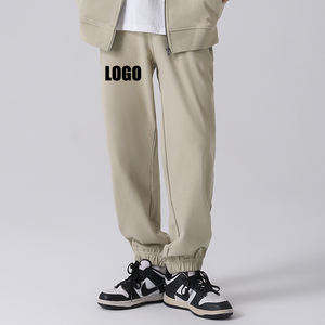 กางเกงสเวตแพนท์ผู้ชายแบบสั่งทำพิเศษ ลายนูน 100% ผ้าฝ้าย คุณภาพสูง กางเกงลำลองผ้าฝ้าย พิมพ์โลโก้ - Product Image 1