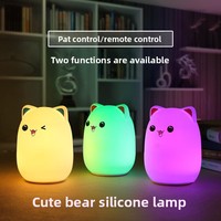 Lampe LED créative en silicone en forme d'ours, design de dessin animé, 5V, 50000 heures, télécommande, contrôle tactile, veilleuse pour chambre à coucher/table