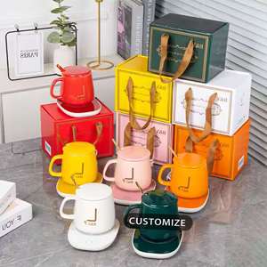 Factory Custom Logo USB Office Home Gift Smart Ceramic Warmer Cup Heater <b>Heating</b> <b>Pad</b> Temperature Control Water Coffee Mug Set - Product Image 1