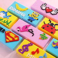 Étui à crayons en plastique ABS pour garçons et filles, blocs de construction DIY, boîte à crayons de dessin animé, boîte à papeterie, adapté aux étudiants
