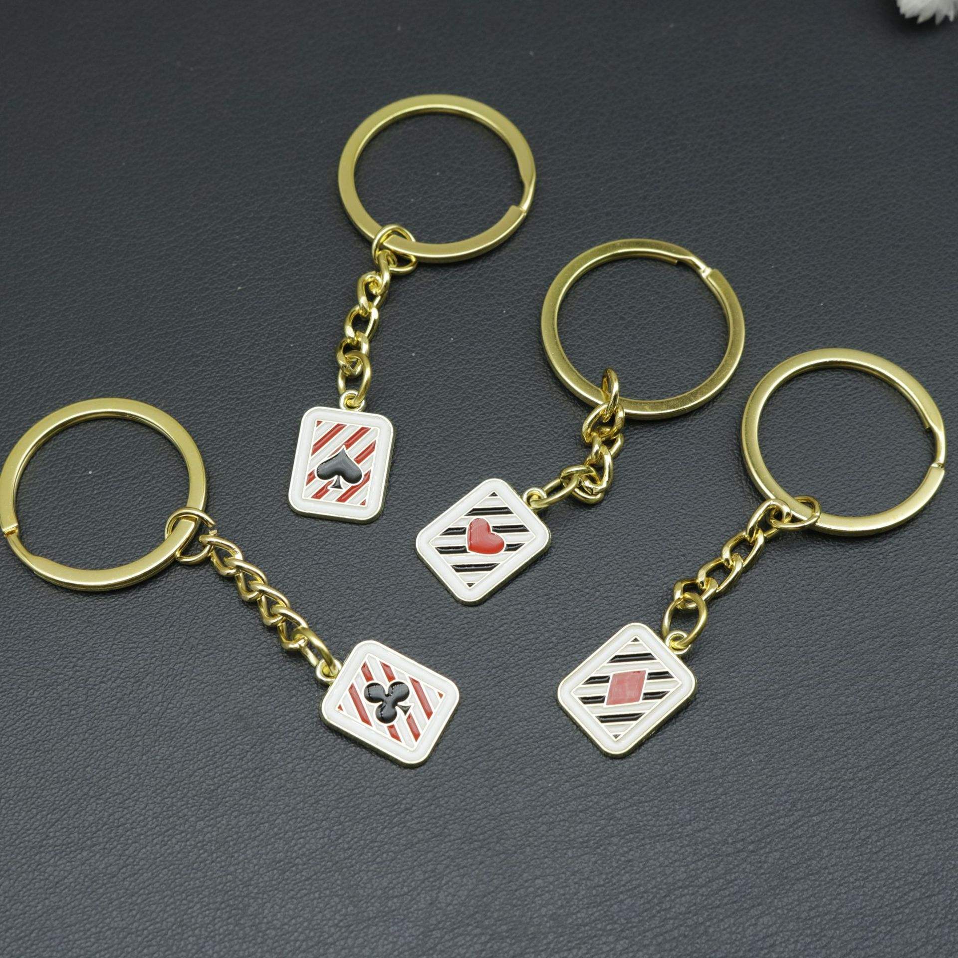 Fashion Poker Keychain Hearts Clubs Diamonds Spades Symbol