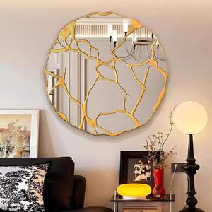 Luxe onregelmatige glazen spiegel voor thuisdecoratie, creatieve wanddecoratie voor restaurant, woonkamer en lobby - Product Image 3