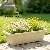 Pot de fleurs carré traditionnel de luxe en PP, avec trous de drainage, durable, pour usage intérieur/extérieur, capacité de 30,78 L, pour la maison et le jardin