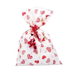 Sacchetti regalo con motivo a cuore rosso 15cm x 25cm - Product Image 1