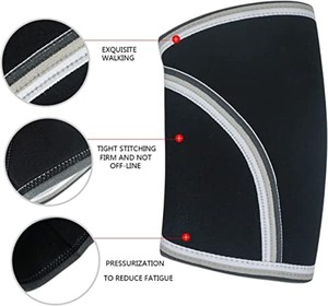 Protège-cuisse de musculation personnalisé UOO, marque OEM, manchon de genou en néoprène épais 7 mm - Product Image 2