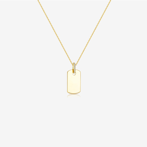 FUAMAY bijoux minimalistes en argent 925 plaqué or 18 carats personnalisé gravé empilable chaîne de base pendentif blanc nom/Date colliers - Product Image 2