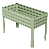 Jardinière plate en métal pour extérieur, surélevée, pour hôtel, resort, patio, vente en gros
