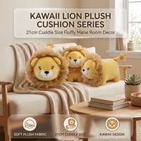 Peluche Lion Kawaii, Coussin Doux et Moelleux, Poupée Lion Mignonne à Crinière, Décoration Maison et Chambre, Cadeau d'Anniversaire pour Enfants
