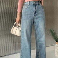 Pantalones Vaqueros de Mezclilla Ligera de Color Desgastado, Ecológicos, de Talla Grande para Mujer, Diseño Personalizable, Casuales, Elásticos, Transpirables, de Cintura Alta