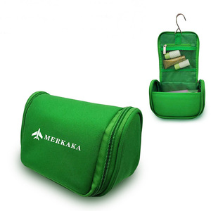 Merkaka Toiletry Bag Green Polyester Hanging Travel <b>Makeup</b> <b>Storage</b> Pouch Rectangle Shape Trip Use - Product Image 4