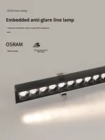 Tira de Luz LED de Aluminio Empotrada en el Techo, Antideslumbrante, Sin Sombras, para Oficina, Pasillo, Corredor, Luz Lineal