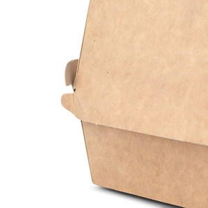 High Quality 11X11X8Cm Square Kraft-White Burger <b>Boxes</b> Single Portion Food Cartons For Hamburger And Sandwich - 300 pcs/carton - Product Image 3