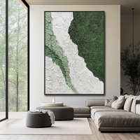 Peinture à l'huile abstraite moderne Wabi-Sabi avec texture 3D, paysage marin, 100% peinte à la main, art mural pour hôtels de luxe et projets de design d'intérieur