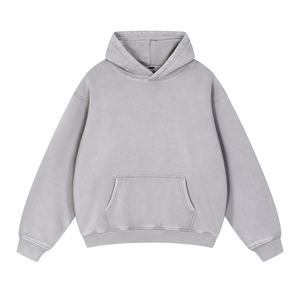 OEM ODM 355G Sweat à capuche streetwear unisexe oversize à épaules tombantes en molleton velours teint en pièce effet flocon de neige - Product Image 3