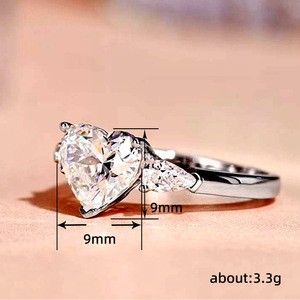 Anello a Forma di Cuore e Goccia, Design Stile Principessa, Anello da Dito per Donne - Product Image 5