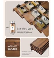 Organisateur d'épices en bois d'acacia au design unique, organiseur de condiments en bois pour armoire de cuisine