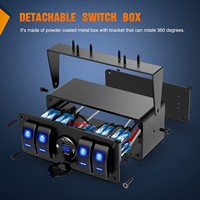 Boîtier de commande à 4 interrupteurs à bascule marche/arrêt 24V DC avec boîtier métallique IP53 QC3.0+PD 20A pour voiture, bateau, marine