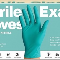 Gants en nitrile noirs 3 mil, texturés aux doigts, jetables, vendus à l'unité, pour tatouage, salon de beauté, manucure, coiffure et nail art