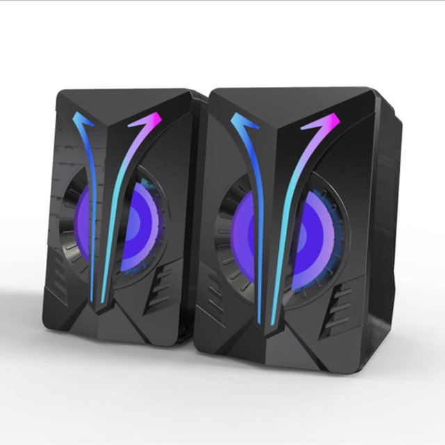 OEM Wholesale Colorful Light Speaker Stereo Loud Subwoofer Magnetic RGB Wired Speaker for Computer Home