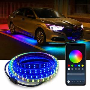 Kit d'éclairage LED RGBIC haute luminosité pour sous-châssis, avec contrôle par application, synchronisation musicale, bande lumineuse néon pour voitures, SUV, camions, éclairage de dessous de caisse - Product Image 1