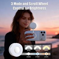 Mini anneau lumineux magnétique CF pour selfie, 400 mAh, 3 modes d'éclairage réglables, lumière d'appoint inclinable à 180° pour vidéoconférence, miroir de maquillage intégré