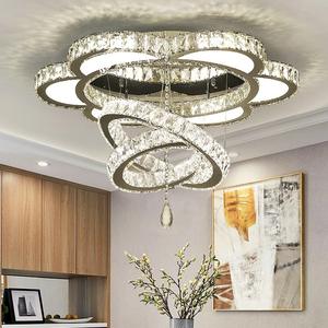 Offre Spéciale forme créative Lustre cercle suspendu lumière hôtel moderne luxe k9 plafonnier en cristal clair - Product Image 3