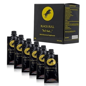 Custom Small Spout Pouch Bag Black Bull Extreme 22g 15ml Honey Liquid Sachet Plastic Bag with Paper Box Packaging