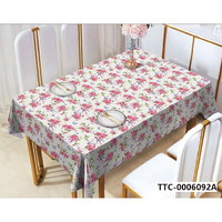 Nappe en PVC à motif floral rose de style européen, imperméable et résistante à l'huile, pour la salle à manger, la cuisine et les fêtes
