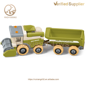 Camions de ferme en plastique unisexes, nouveau design, jouets en métal moulé sous pression - <span class=keywords><strong>Camion</strong></span> à ordures assemblé avec des détails élevés, collection unique de voitures et de camions - Product Image 3