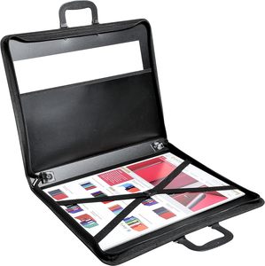 Porte-documents d'art en PU grand format A1 24 x 36 pouces, couverture rigide, classeur à anneaux avec sac de rangement pour peinture, fabriqué en matériau PP durable - Product Image 1