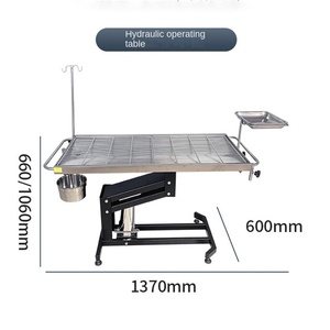 Mesa <span class=keywords><strong>Veterinaria</strong></span> Hidráulica de Grado Clínico, Compacta, con Barandas Laterales de Seguridad y Bandeja Utilitaria - Product Image 2