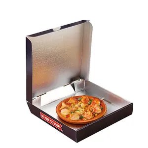 Eco-Friendly Manufacturer Customized Aluminum Foil Thermal Pizza Box Takeaway Box Plain Personalized Pizza Box
