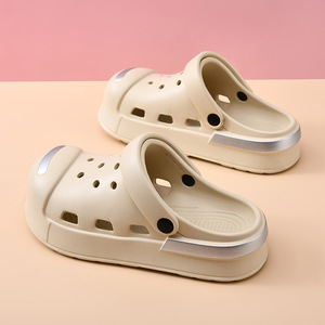 Women's Platform <b>Clogs</b> Breathable Non Slip EVA Summer Beach Sandals Couple Slippers Solid Color Thick Sole 3.5cm - Product Image 1