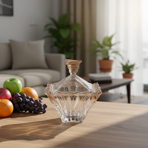 Meilleures ventes : Pot à bonbons en verre ambré avec couvercle hermétique, pour décoration intérieure et mariage, boîte de rangement - Product Image 5