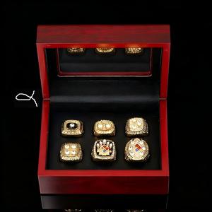Juego de Anillos de Campeonato de los Pittsburgh Steelers de Aleación al por Mayor, Años 1974, 1975, 1978, 1979, 2005 y 2008, <span class=keywords><strong>6</strong></span> Anillos más Caja de Exhibición de Madera - Product Image 4